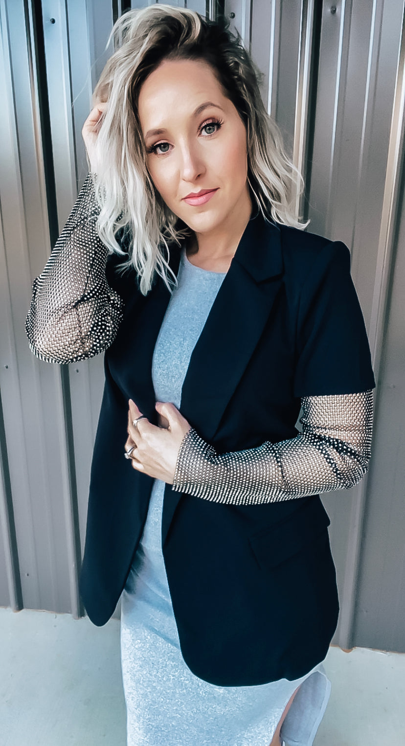 Black Rhinestone Blazer - Image 4