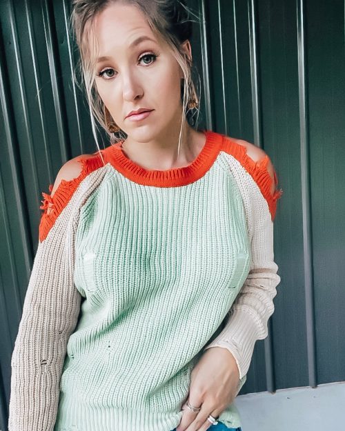 Rusty Cold Shoulder Sweater