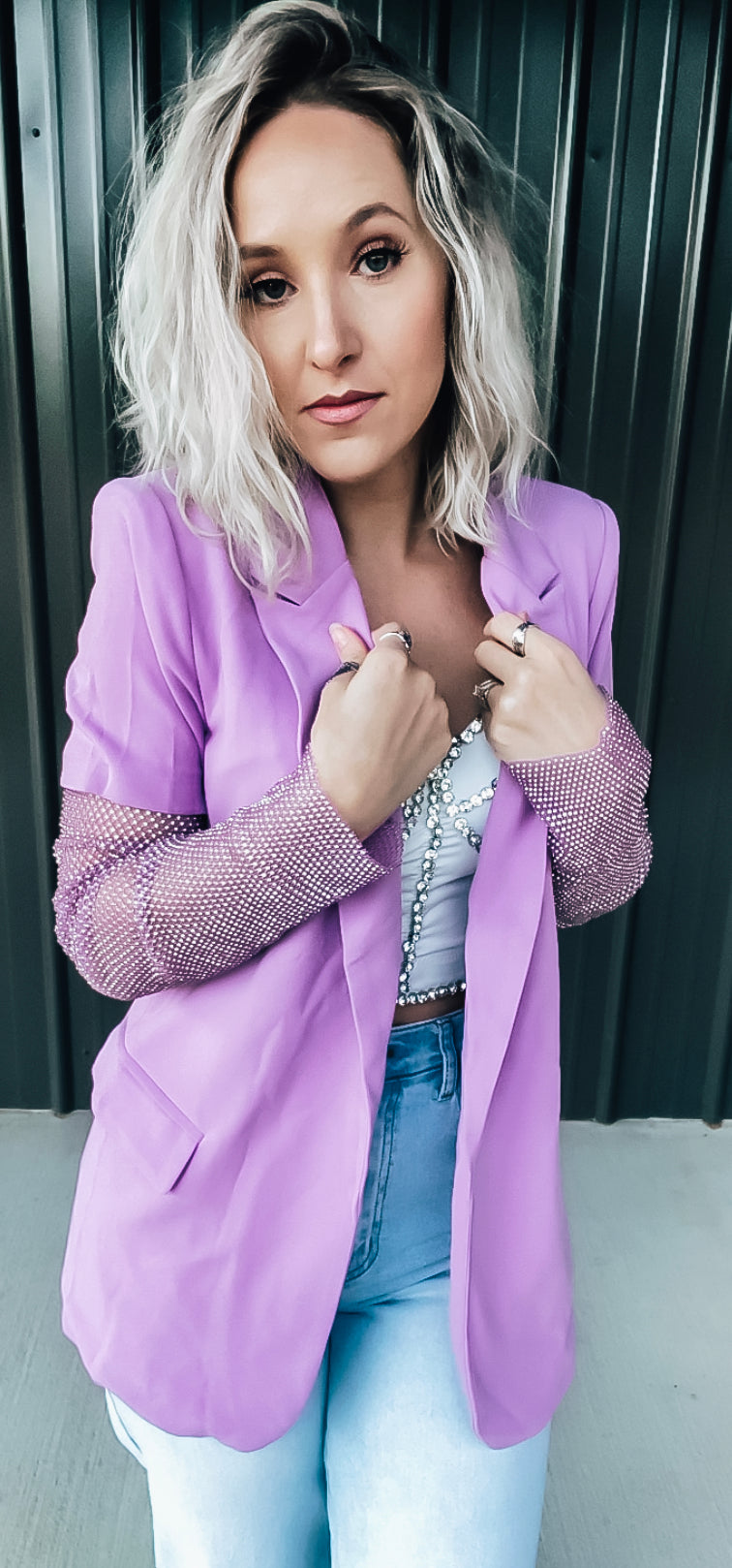 Lavender Rhinestone Blazer - Image 2