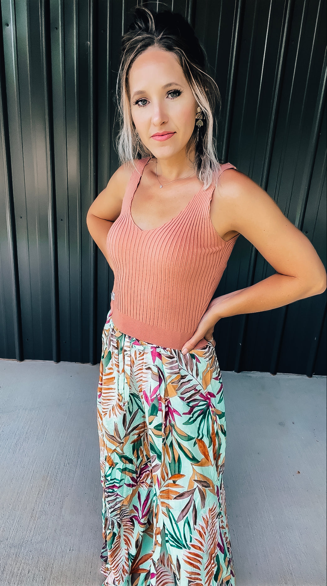 Turquoise Floral Dress Pants - Image 13