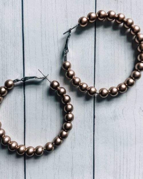Stone Hoop Earrings
