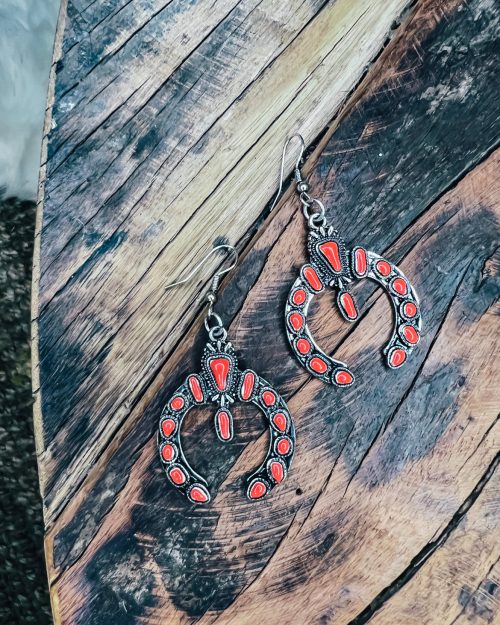 Red Squash Blossom Earrings