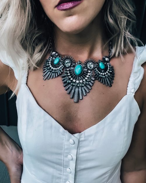 Turquoise Frayed Necklace