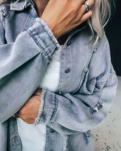 Grey Denim Shacket