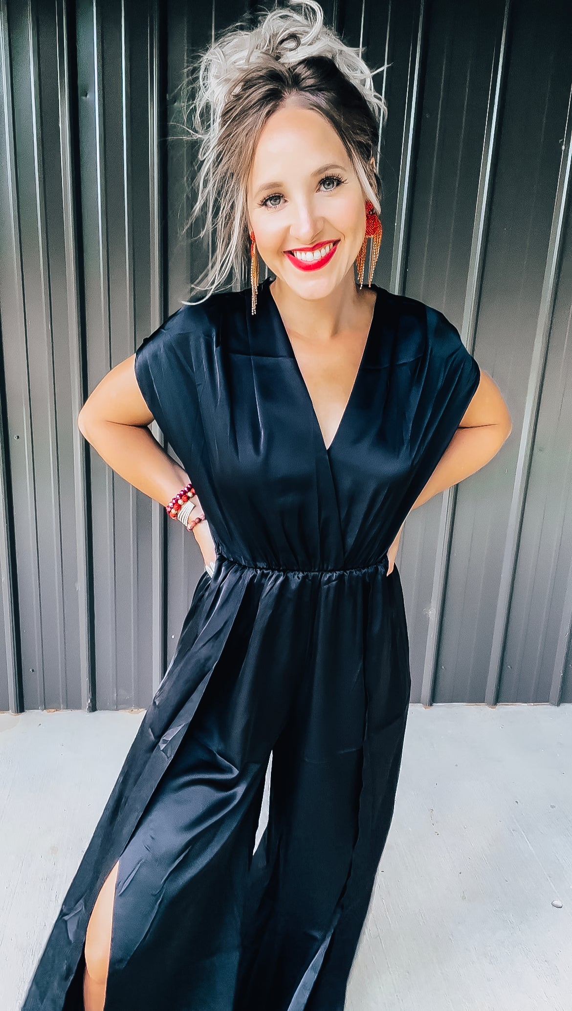 Black Slit Jumpsuit - Image 10