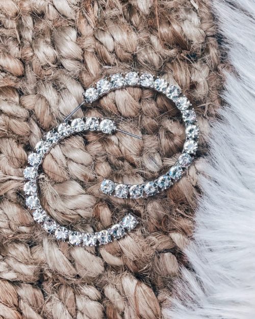 Rhinestone Hoop Earrings