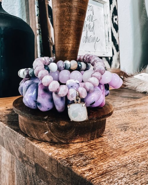 Purple Stone Bracelet Stack