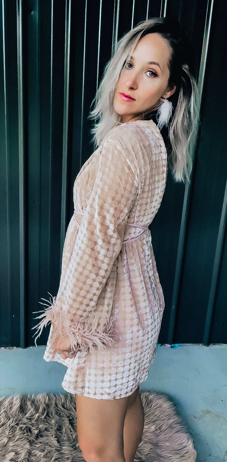 Dusty Pink Velvet Dress