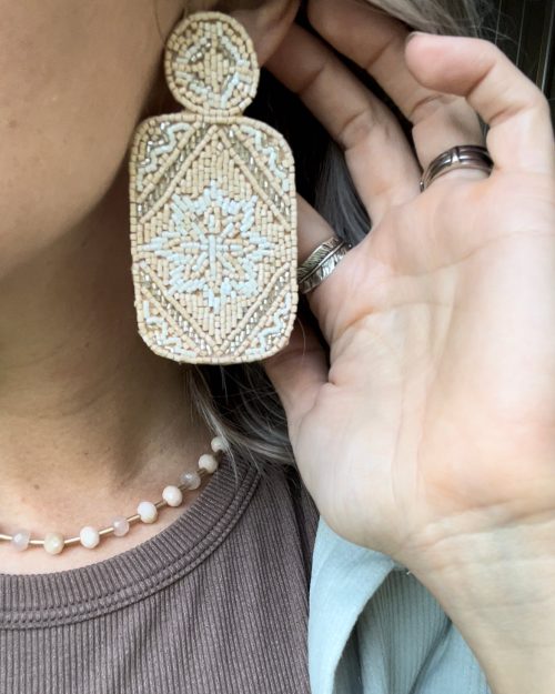 Neutral Beaded Earrings