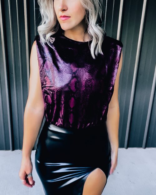 Maroon Leather Top